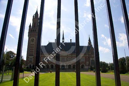 The Peace Palace at The Hague in the province of South Holland, Netherlands.