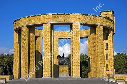 A monument to King Albert I of Belgium at Nieuwpoort in the province of West Flanders, Belgium.