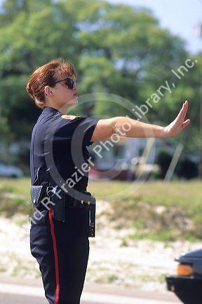 Female traffic officer in Biloxi, Louisiana.