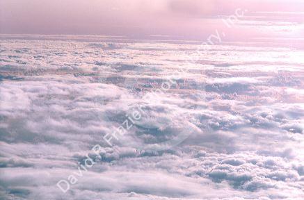 View of cloud cover from 30,000 feet.