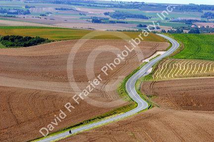 A view of French farmland from Cap Blanc Nez in the Pas-de-Calais department in Northern France.