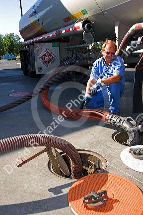 Gasoline being delivered to a gas station in Boise, Idaho.