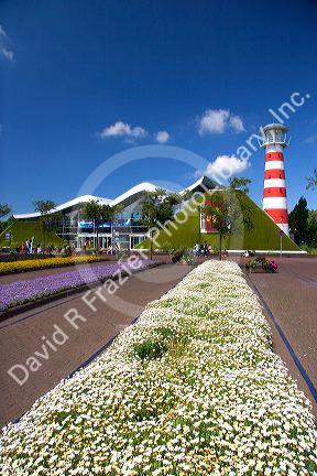 Exterior of the miniature city Madurodam at The Hague in the province of South Holland, Netherlands.