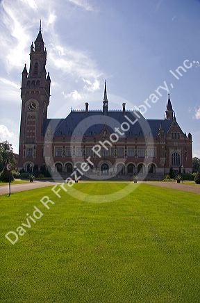 The Peace Palace at The Hague in the province of South Holland, Netherlands.