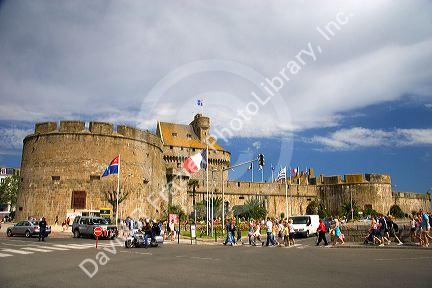 Fort National in the walled port city of Saint-Malo in Brittany, northwestern France.