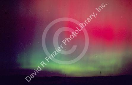 Aurora borealis, northern lights at midnight east of Boise, Idaho following an unusually intense solar storm.