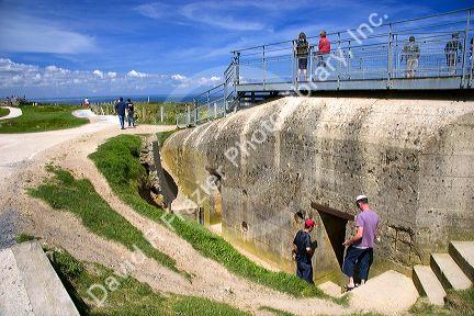 German bunkers at Pointe du Hoc on the coast of Normandy in northern France.
