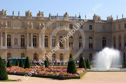 Formal gardens of The Palace of Versailles at Versailles in the department of Yvelines, France.