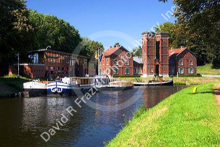 The Central Canal at La Louviere in the province of Hainaut in southwestern Belgium.
