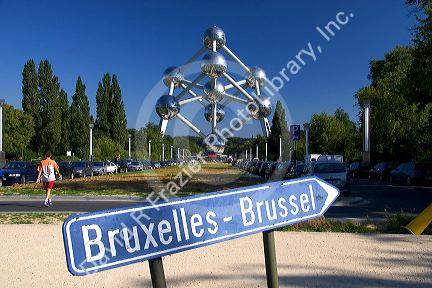 The Atomium monument at Brussels, Belgium.