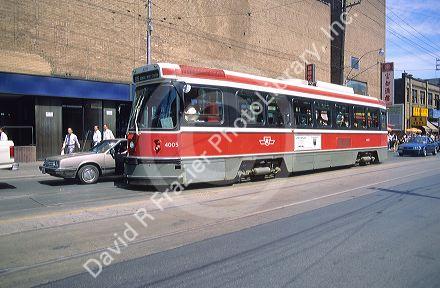 A trolley in Toronto, Canada.