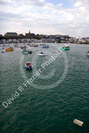 The harbor and coastal commune of Granville in the department of Manche, France.