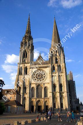 The Cathedral of Our Lady of Chartres at Chartres in the region of Centre, France.