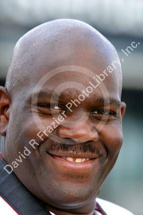 Portrait of an African man at the Schiphol Airport in Amsterdam, Netherlands.