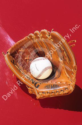 Baseball and baseball glove.
