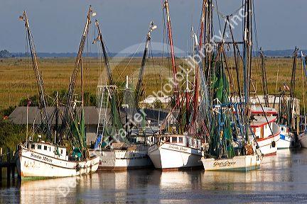 Shrimp boats docked at Darien, Georgia.