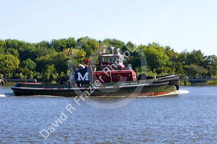 Tugboat on the Savannah River at Savannah, Georgia.