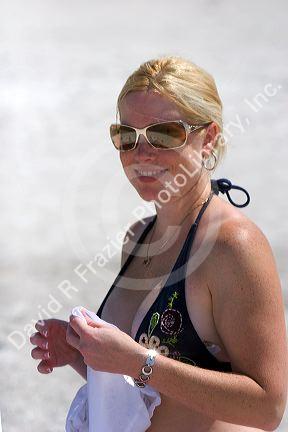 Woman at the beach in St. Petersburg, Florida. MR