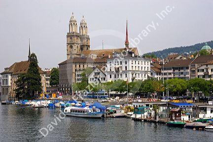 Limmat River in Zurich, Switzerland.

switzerland, swiss, europe, european, travel, tourism, swiss alps, alps, alpine, zurich, river, boats, limmat, limmat river