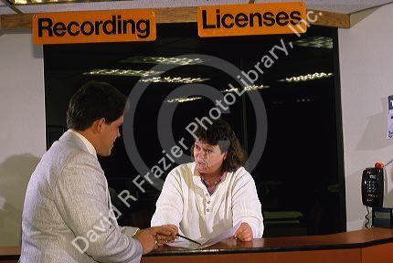 Desk at the County Clerk's office, Ada County, Idaho.