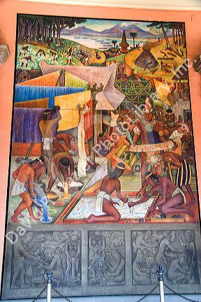 A mural painted by Diego Rivera at the National Palace in Mexico City, Mexico.