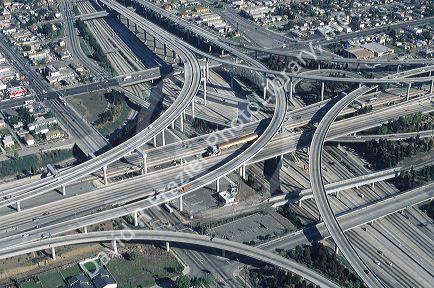 105 - 110 freeway interchange in Los Angeles, California.
