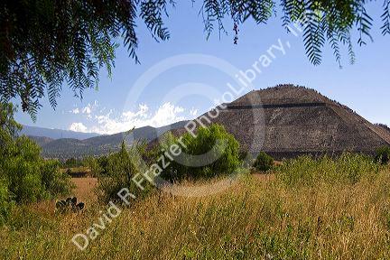 A view of the Pyramid of the Sun at Teotihuacan in the State of Mexico, Mexico.