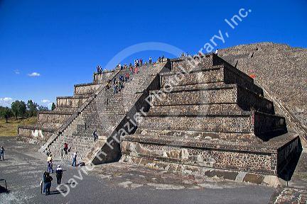 The Pyramid of the Moon at Teotihuacan in the State of Mexico, Mexico.