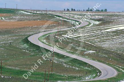 Winding road, US Highway 89 through Montana.