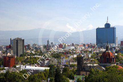 A view of Mexico City taken from Chapultepec Hill showing the Torre WTC building, Mexico.