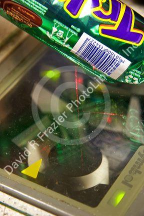 Laser barcode scanner in Mexico City, Mexico.