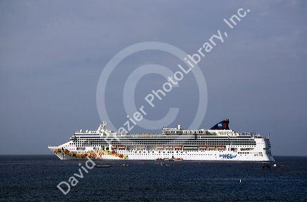 Norwegian Cruise Line, Pride of Hawaii cruise ship in the Pacific Ocean near the Big Island of Hawaii.