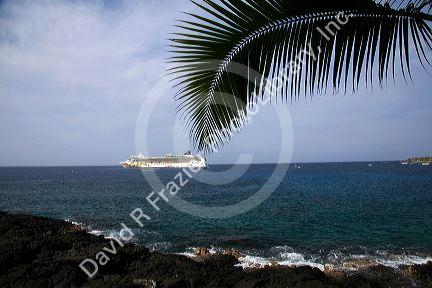 Norwegian Cruise Line, Pride of Hawaii cruise ship in the Pacific Ocean near the Big Island of Hawaii.