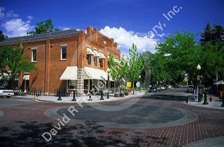 A row of restaurants and small businesses on 13th street in Hyde Park in the Northend of Boise, Idaho.