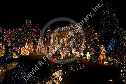 Holiday Season light display in Boise, Idaho.