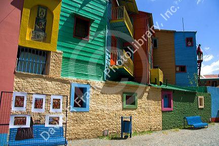 Colorful building in the La Boca barrio in Buenos Aires, Argentina.