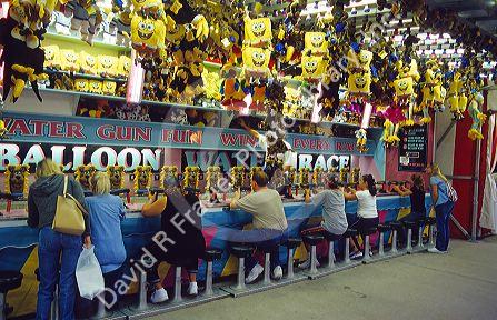 Balloon water race game at the Texas State Fair held in Dallas, Texas.