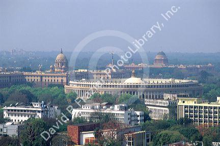 Government complex in New Delhi, India.  Round building is the parliament.