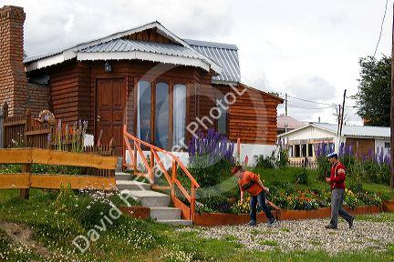 A residential home in Tolhuin, Tierra del Fuego, Argentina.