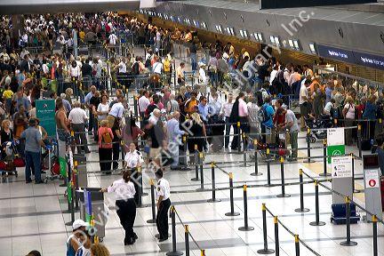 Interior of the Ezeiza International Airport at Buenos Aires, Argentina.