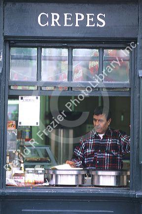 Crepes vendor in Montmartre, Paris, France.