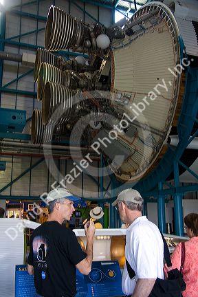 The Saturn V Moon Rocket used by Nasa's Apollo and Skylab programs, located at John F. Kennedy Space Center in Cape Canaveral, Florida.