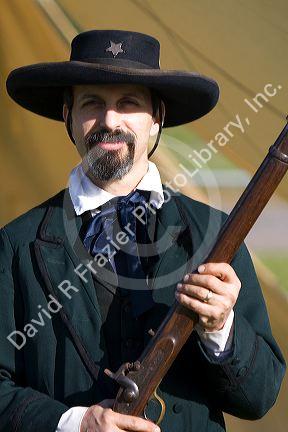 Civil War reenactor dressed as a sherriff in Pearland, Texas.