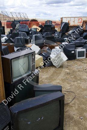 Television and computer monitor recycling at the Ada County Landfill in Boise, Idaho.