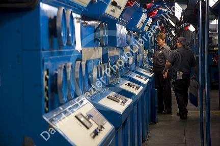 Rotary printing press at the Houston Chronicle in Houston, Texas.