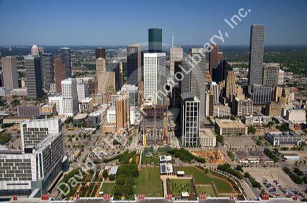 Aerial view of downtown Houston, Texas.