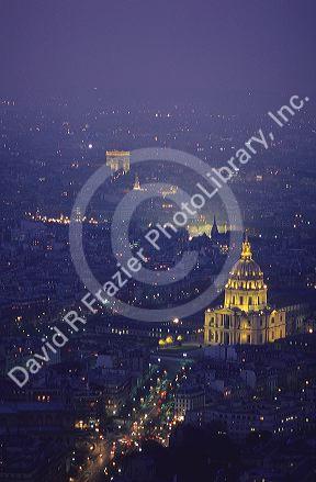 A view of Paris, France at night.