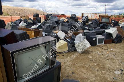 Television and computer monitor recycling at the Ada County Landfill in Boise, Idaho.