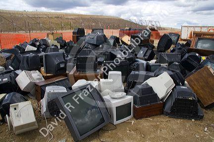 Television and computer monitor recycling at the Ada County Landfill in Boise, Idaho.