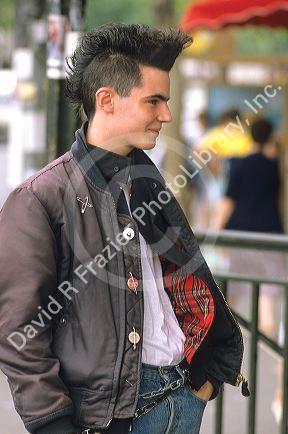 European punk teenager in Paris, France.